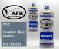 Preview: Ford, Graphite Blue Metallic, KX / M6856: 400ml Sprühdose + 400ml Klarlack - Set, von ATW Autoteile West.